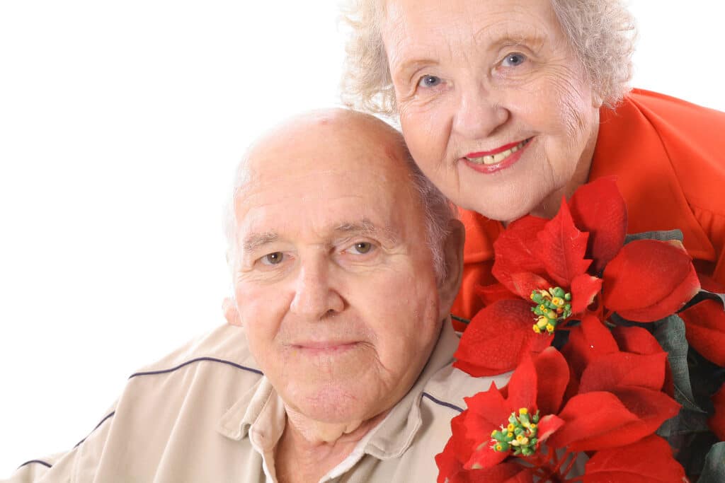 Eldery couple in home care